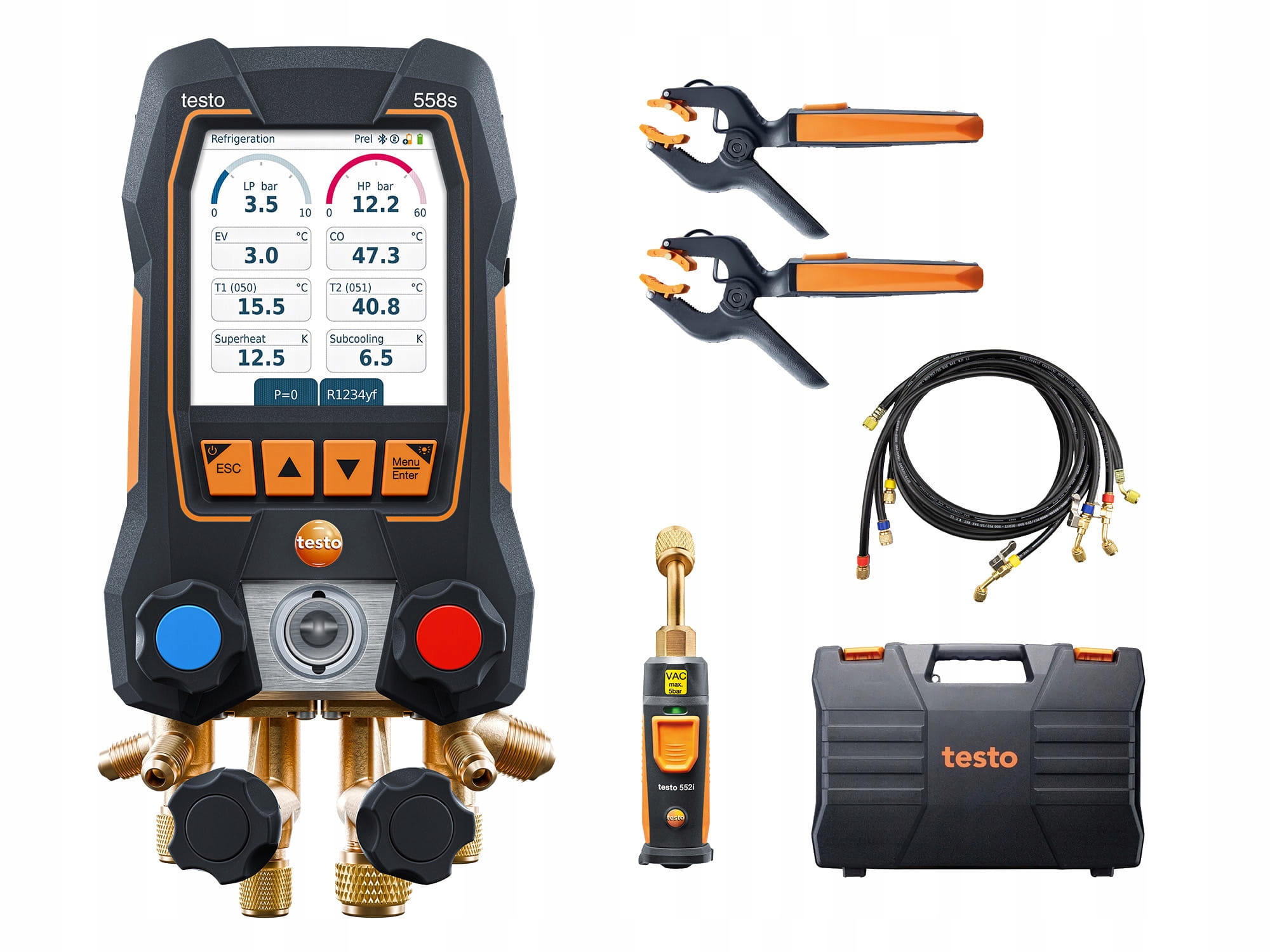 Elektronická ventilová objímka Testo 558s Sada Smart Vacuum s hadicami