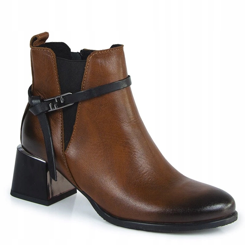 Lemar 60436 Kotníkové Boty Klocek Kůže Lico Hnědé Rudé 39