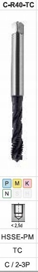 

Fanar Gwintownik M4 DIN-371C R40 Hsse-pm Ticn