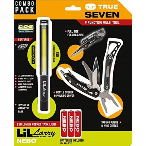 Nebo combo pack latarka i multitool 9w1 praktyczny zestaw narzędzi 1 szt