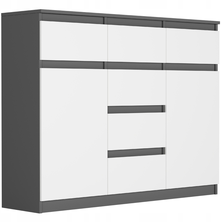 KOMODA 98CM SZAFKA 6 SZUFLAD S-62D ANTRACYT MIX