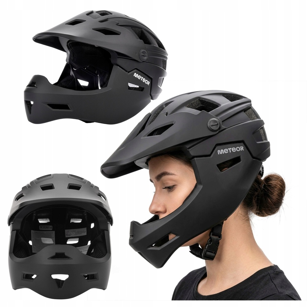 Cyklistická helma Full Face pro horskou koloběžku, nastavitelná, Enduro, 51-55 cm