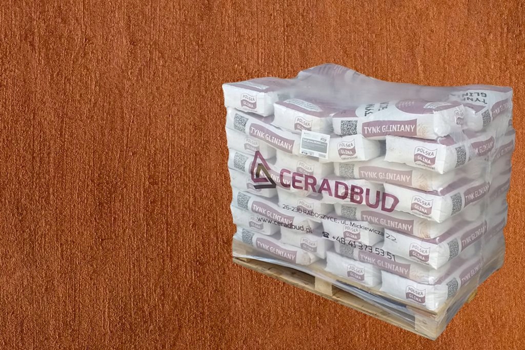 Polska Glina Tynk gliniany dekoracyjny naturalny Arantius struktur. 1200kg
