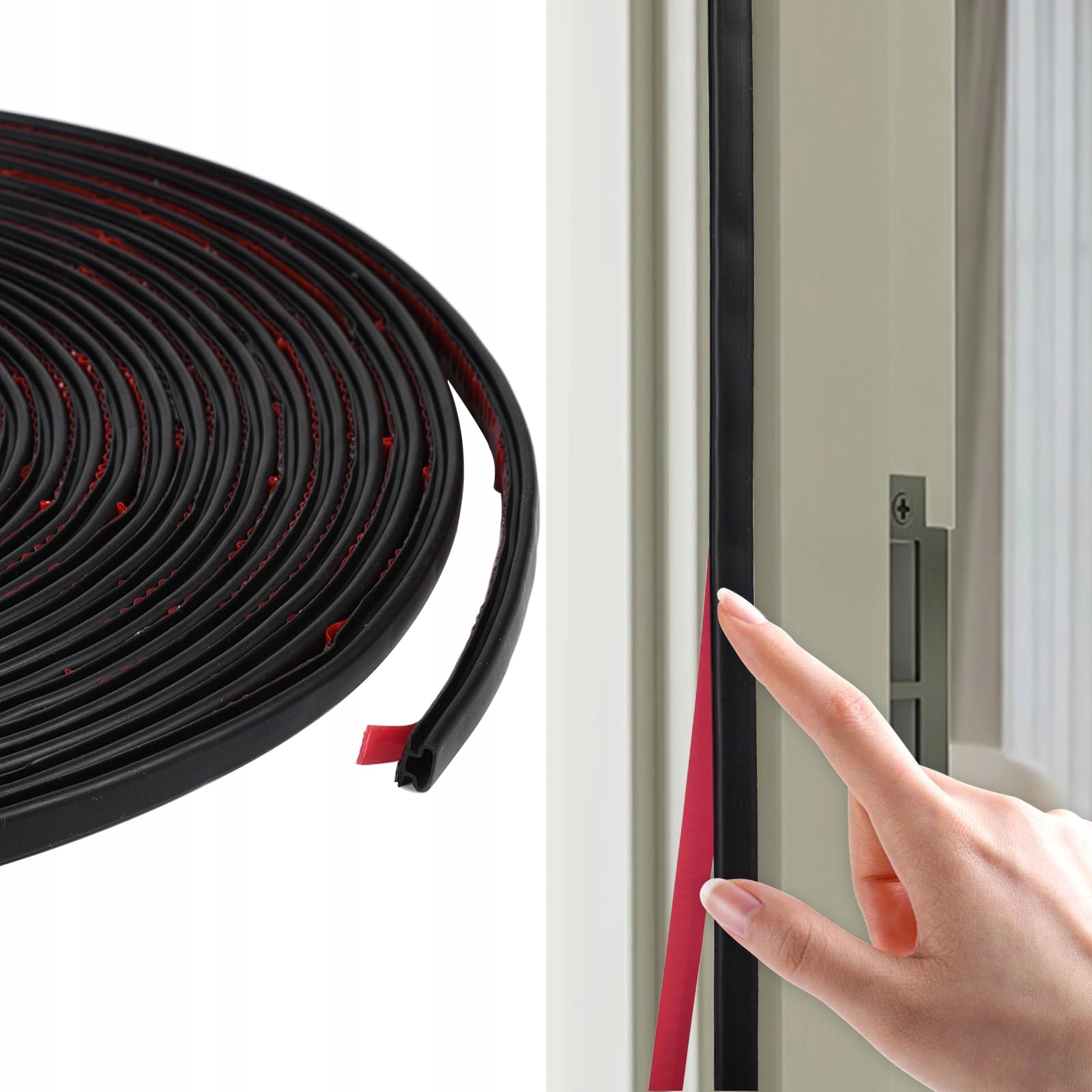 10 M TAŚMA USZCZELNIAJĄCA USZCZELKA SAMOPRZYLEPNA TPE OCHRONA PRZED KOLIZJĄ Szerokość produktu 0.9 cm