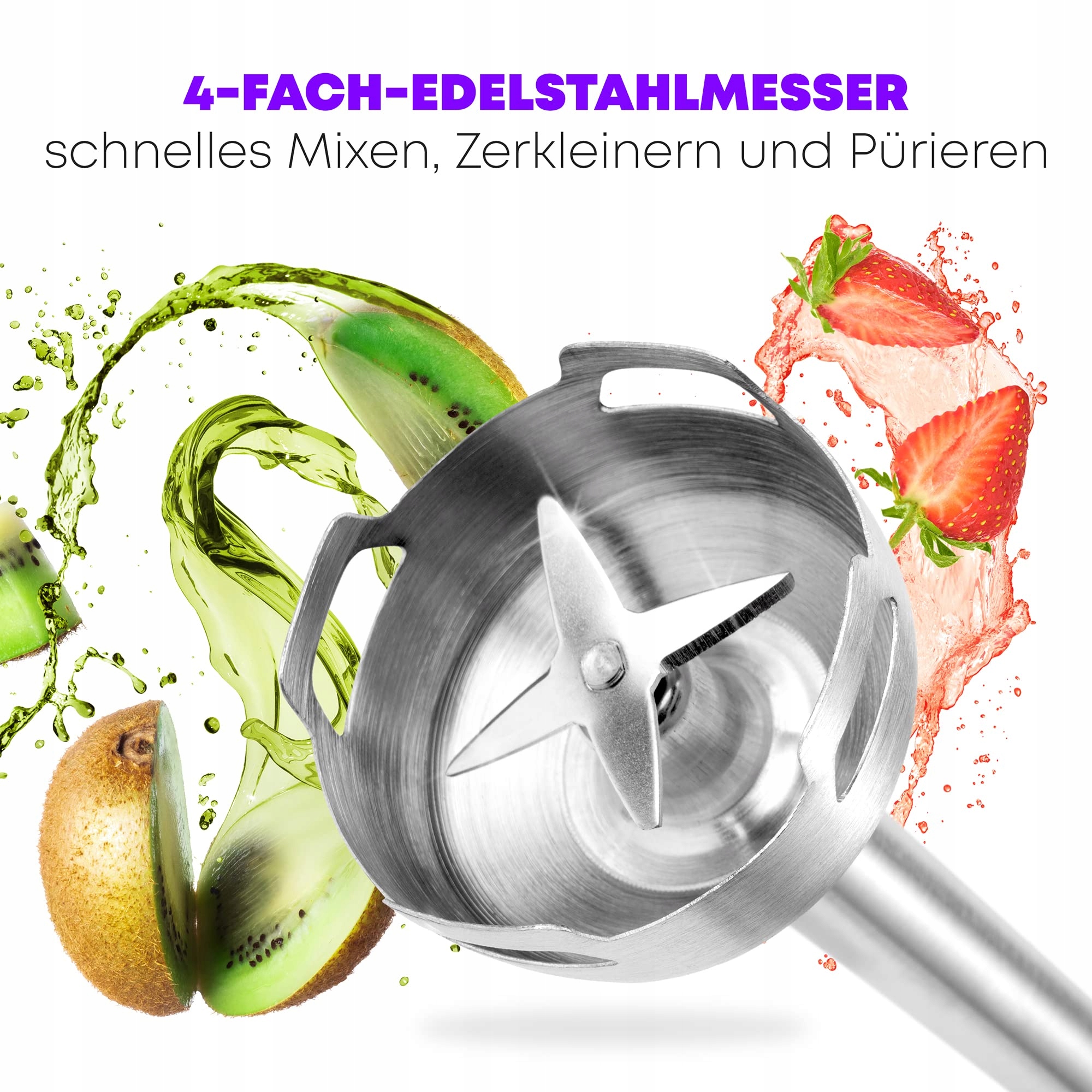 PROFICOOK Blender 1000W Stalowy, 27cm, Regulacja Prędkości — miniatura 2