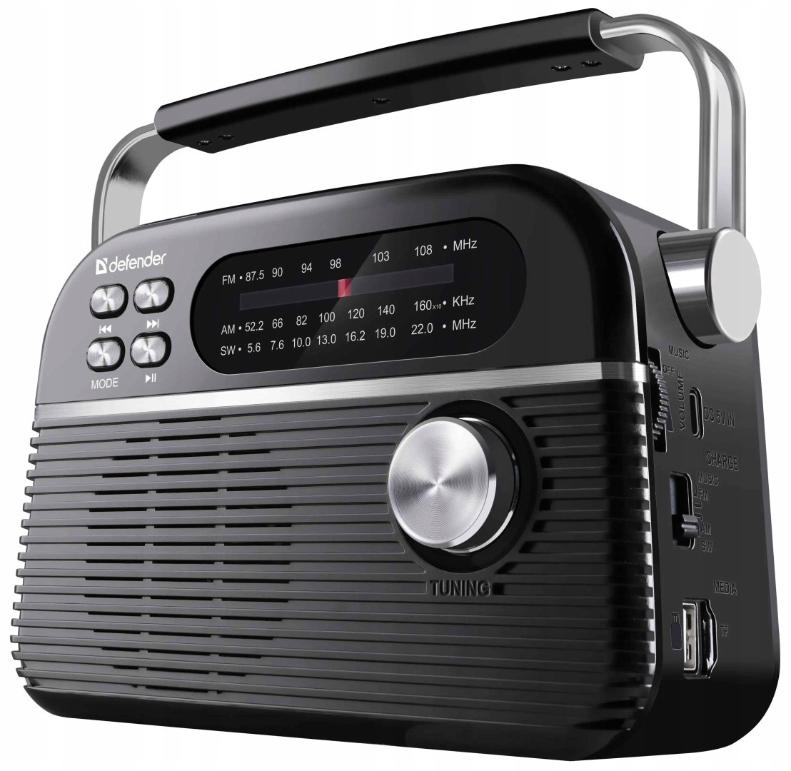 Rádio Reproduktor Defender Vega Bluetooth 5W přenosný MP3 přehrávač Fm/am/sw