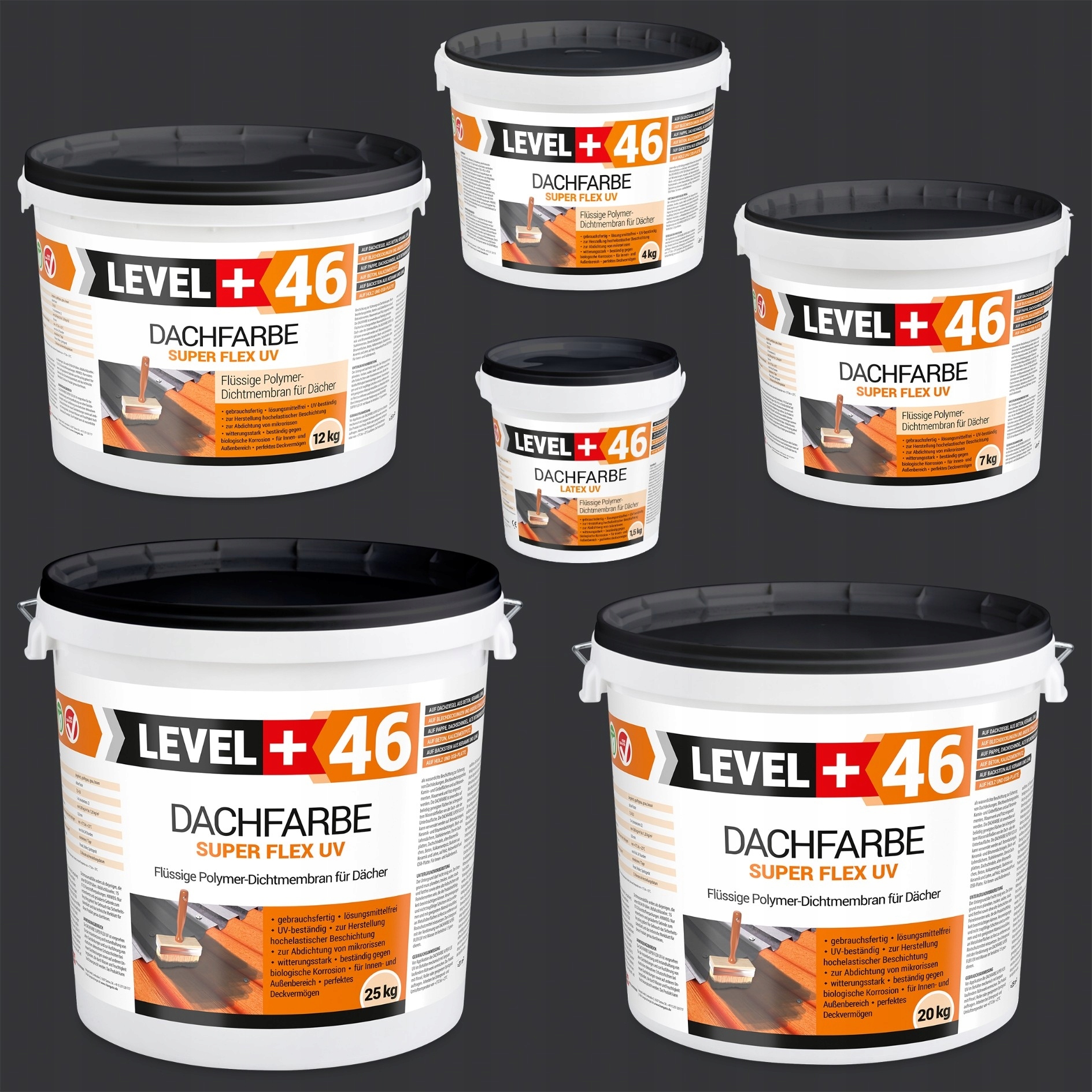 Farba Dachowa Antracyt 20kg Wałek Malarski 25cm Kolor szary