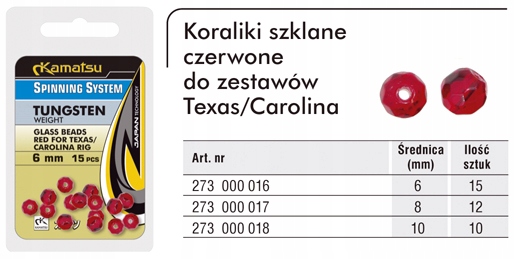 Koraliki Szklane Czarne Do Zestawów Texas/carolina 8mm OP.12SZT Kamatsu
