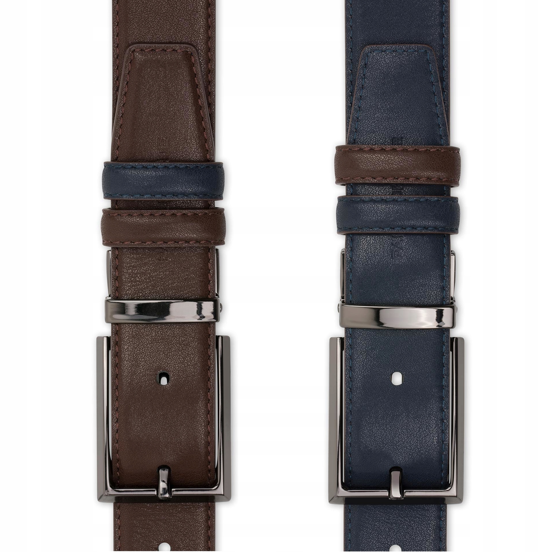 Oboustranný kožený pásek pánský, hnědý a modrý Pako Lorente vel