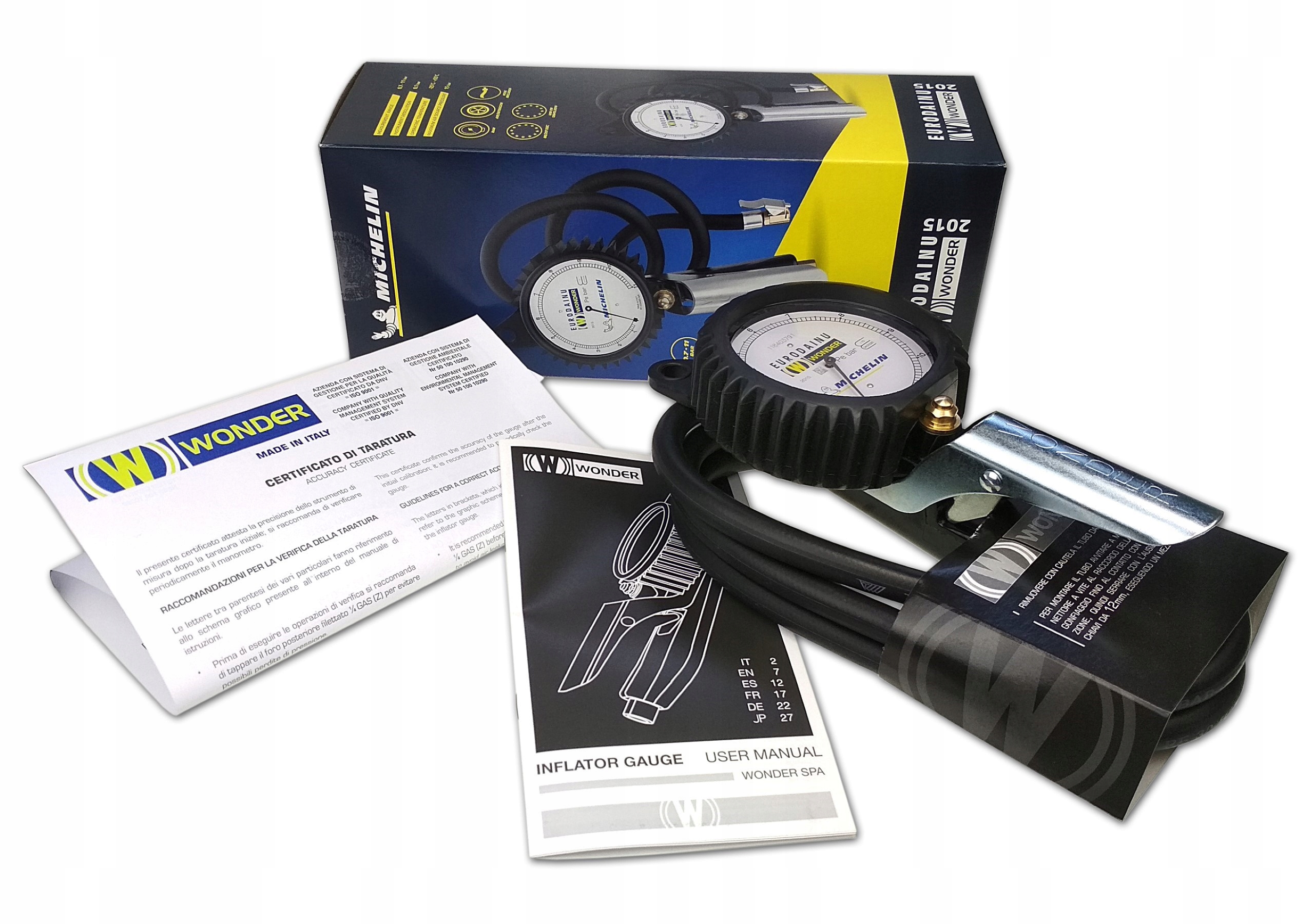 PISTOLET DO POMPOWANIA KÓŁ OPON ZAWORÓW MANOMETR MICHELIN WONDER Marka Wonder