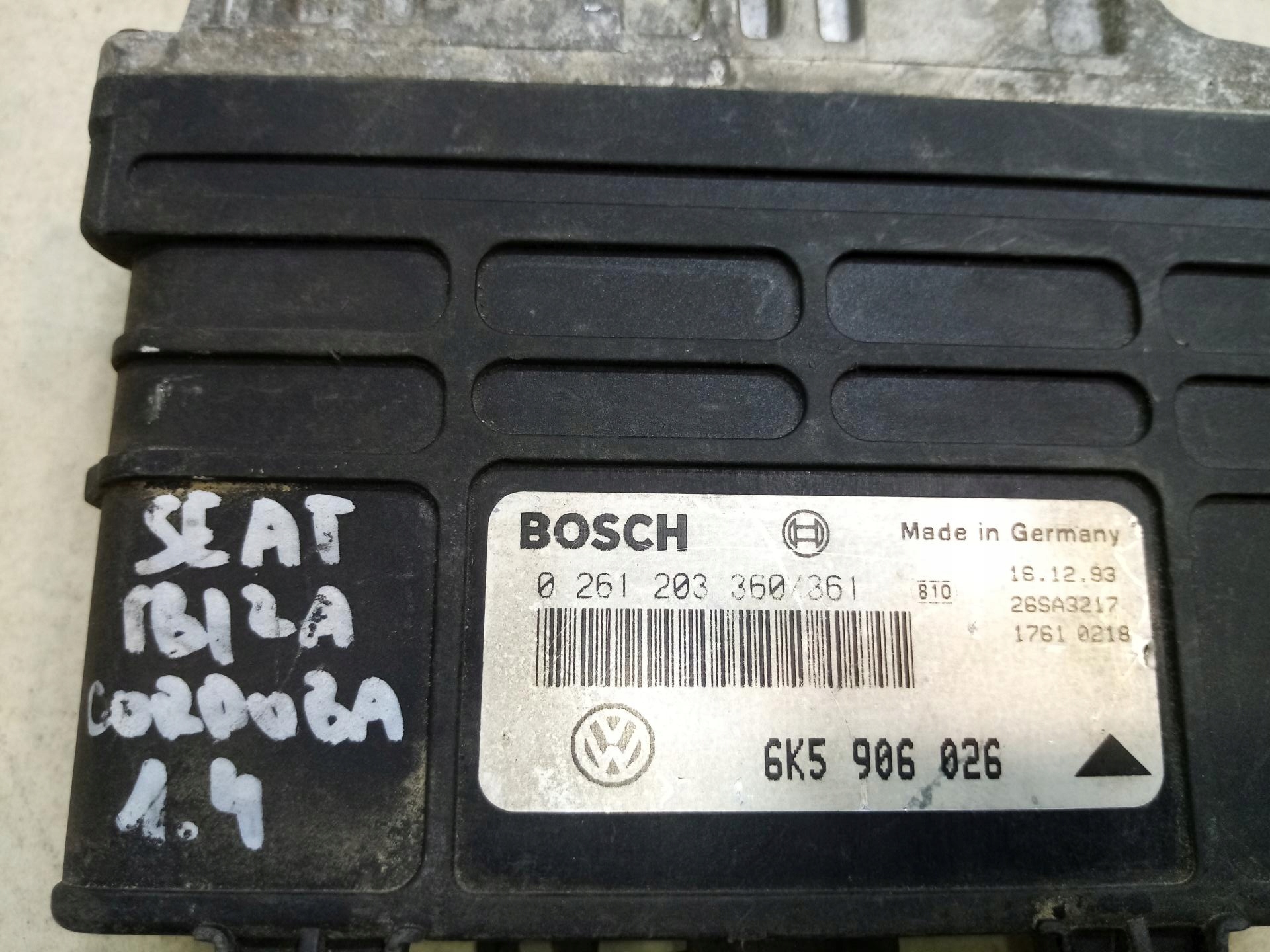 control unit of the engine SEAT IBIZA 1.4