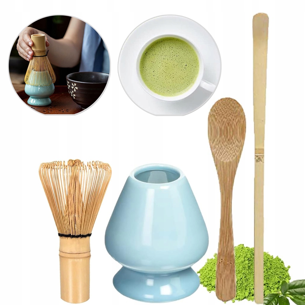 Levně Sada Na Čaj Matcha Bambusové Míchadlo Keramická Miska