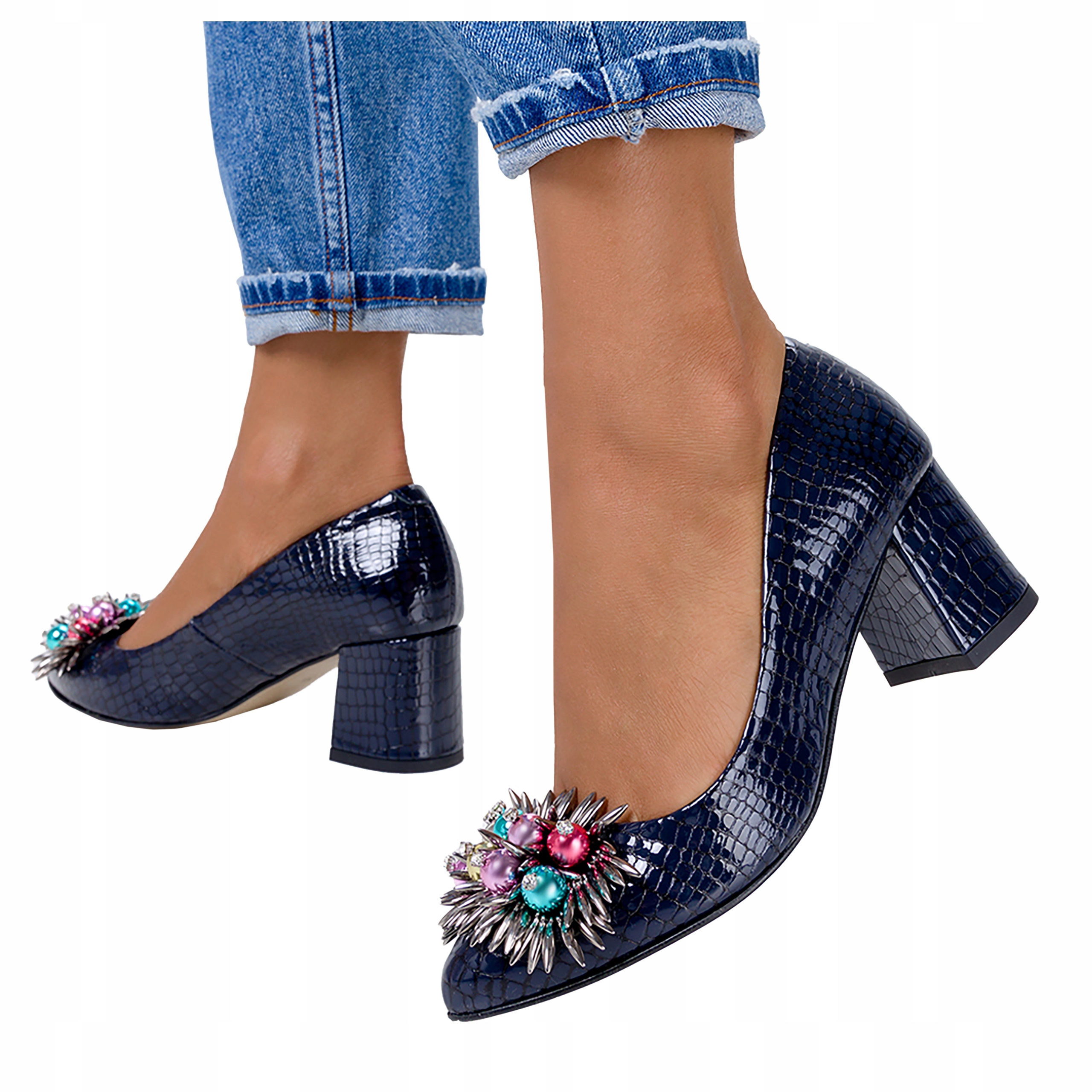 Lakované Lodičky S Krystaly Kůže Pl r 37