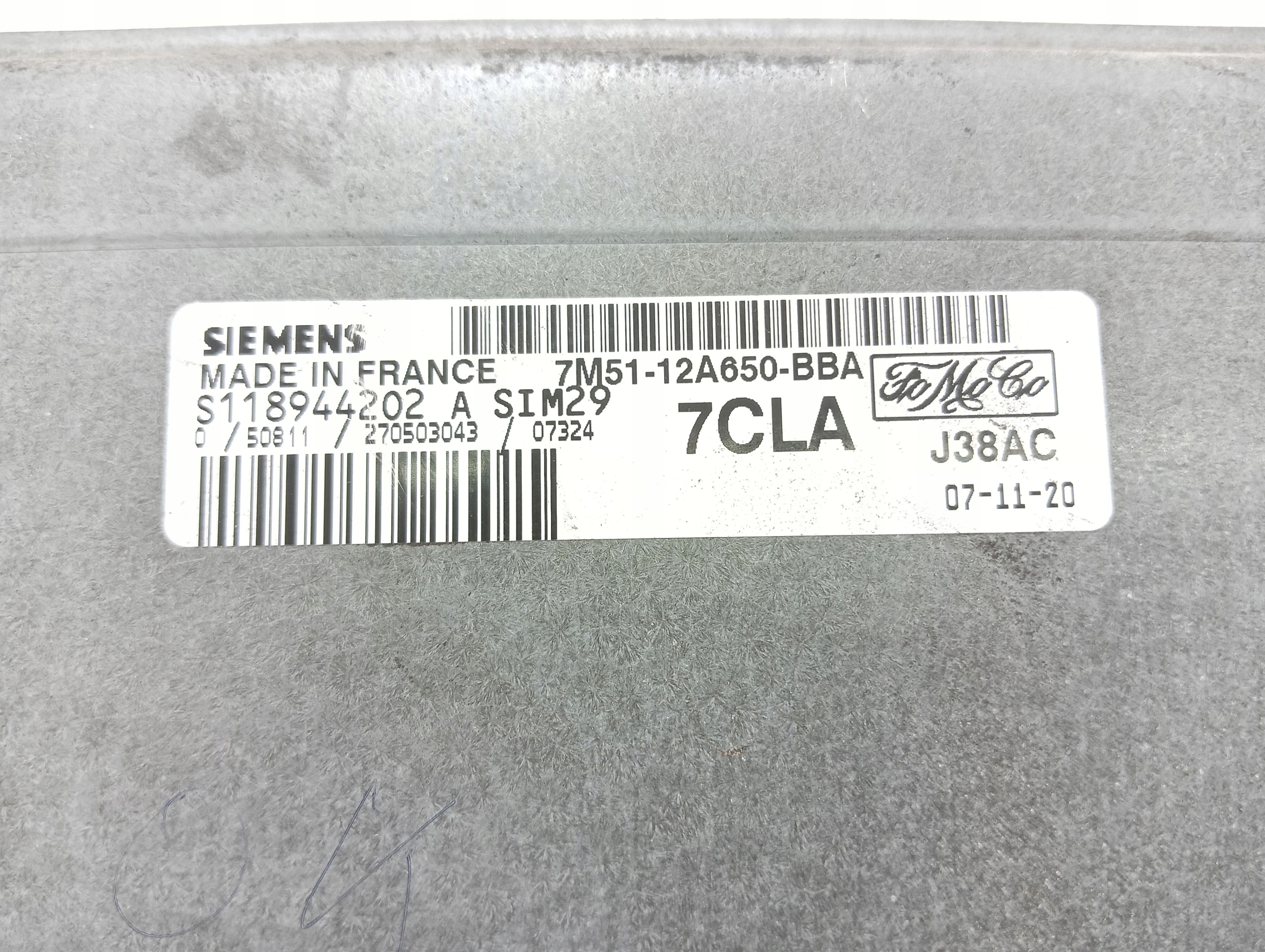 computer control unit of the engine FORD FOCUS II 1.6 16V 115KM 7M51-12A650-BBA