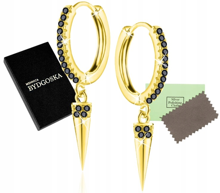 

Złote Kolczyki wiszące dla kobiety Srebro 925