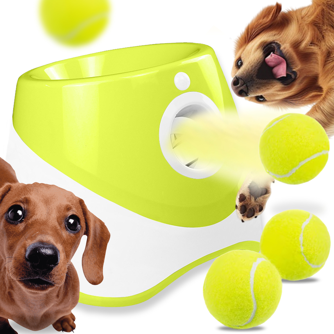 Levně Vystřelovač Míčků Automatická Hračka Pro Psa K Aportování 3 Míčky