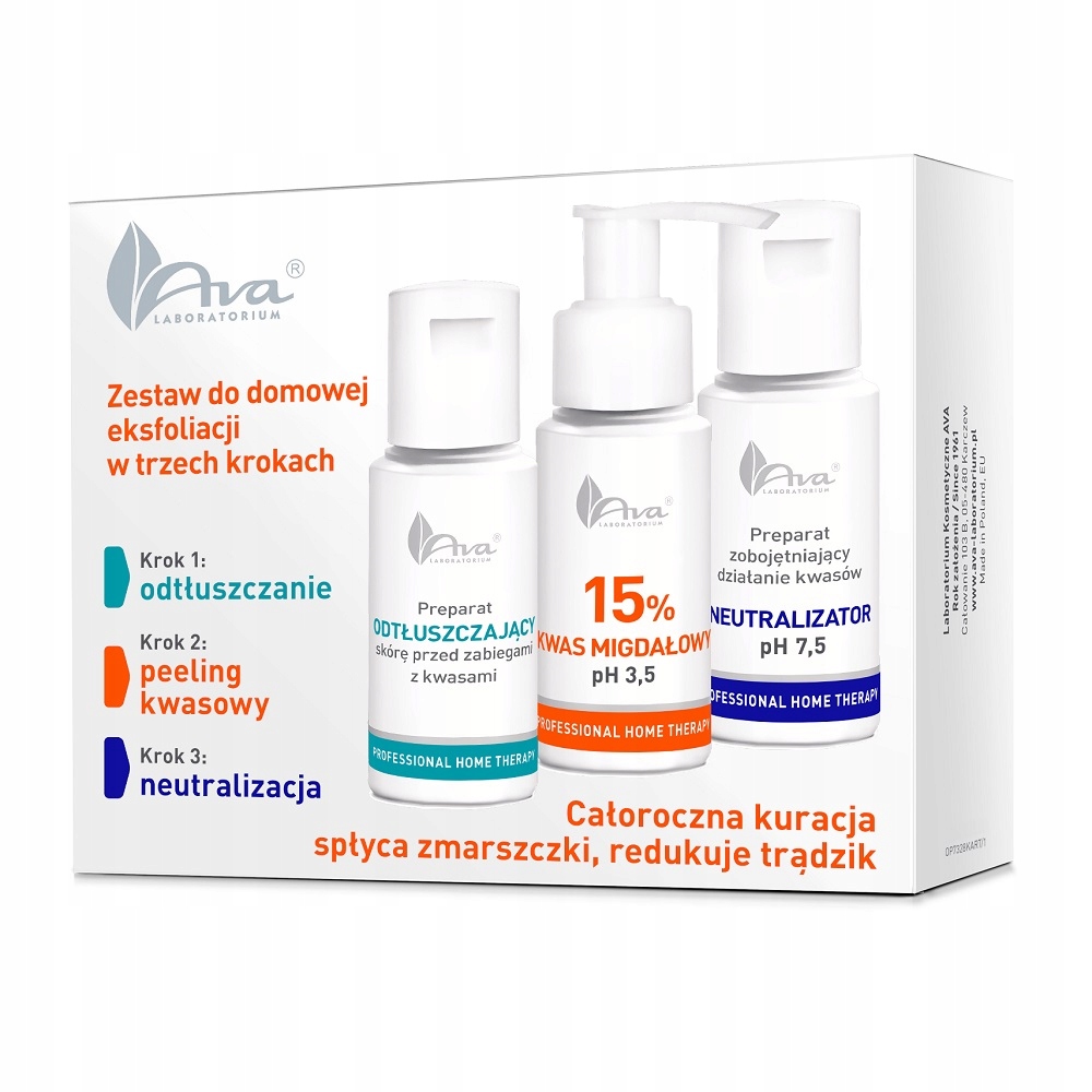 Ava Laboratorium Domácí sada pro domácí exfoliaci s mandlovou kyselinou