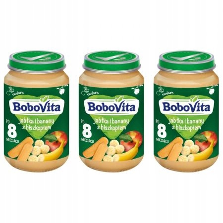 Bobovita Deserek Jabłka banany biszkopt 3x190g