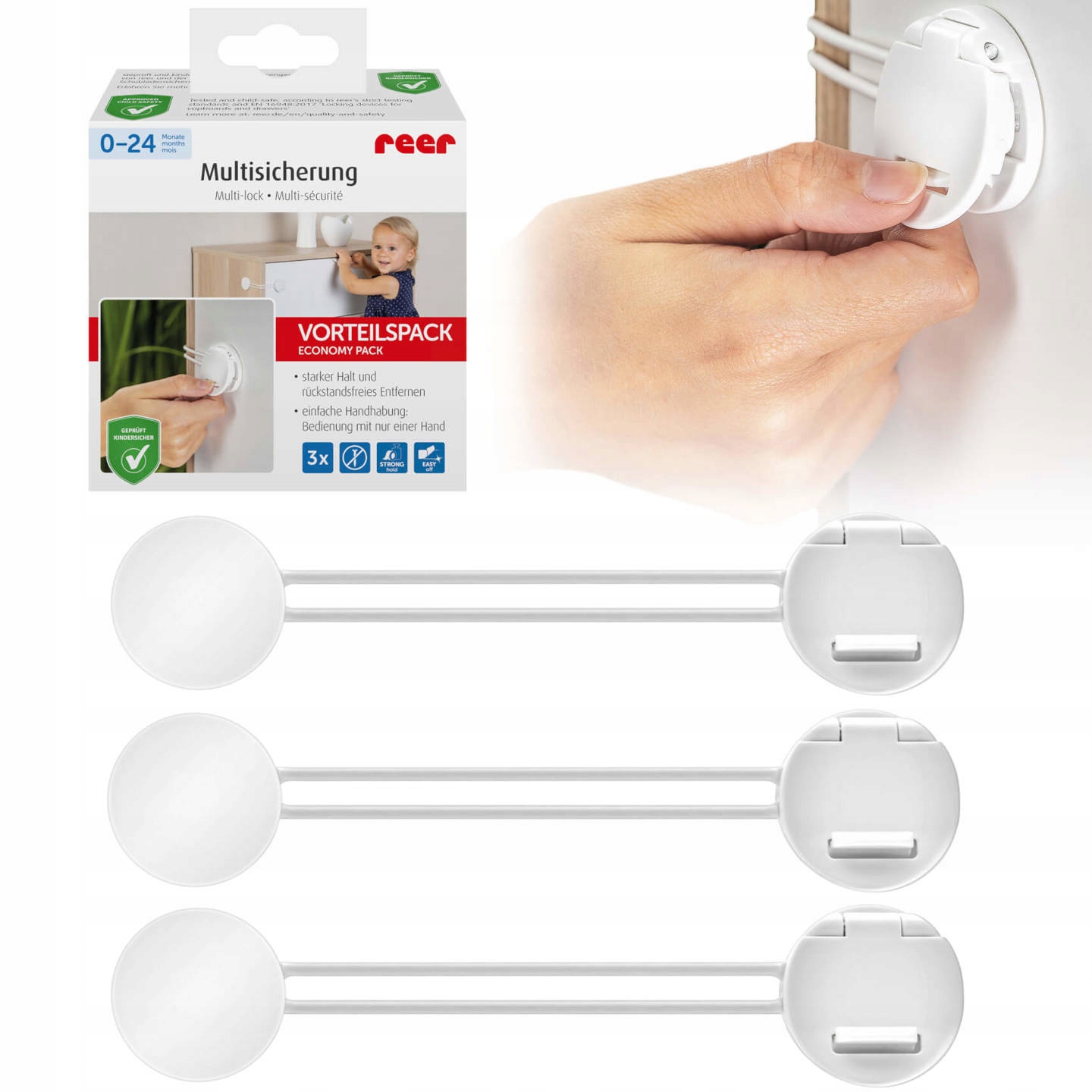 

Zabezpieczenie zamknięcie samoprzylepne 3szt Reer