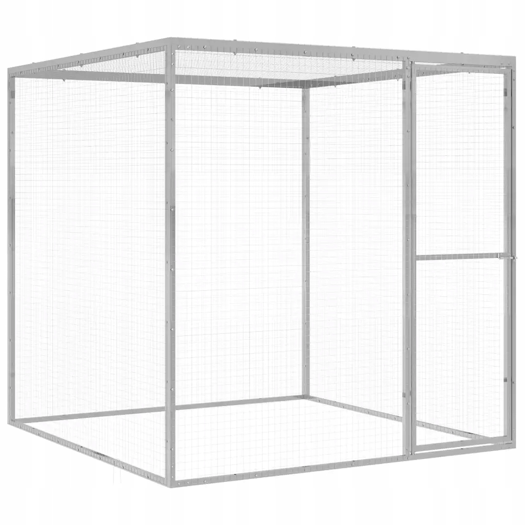 Levně Klec pro kočky 1,5x1,5x1,5 m ocel galvanizovaná