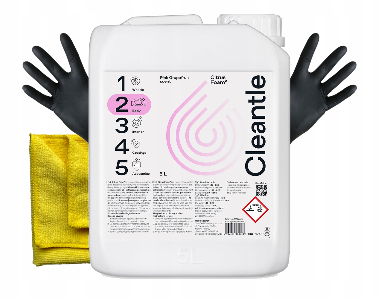 

Cleantle Citrus Foam 5L Zasadowa Piana Aktywna