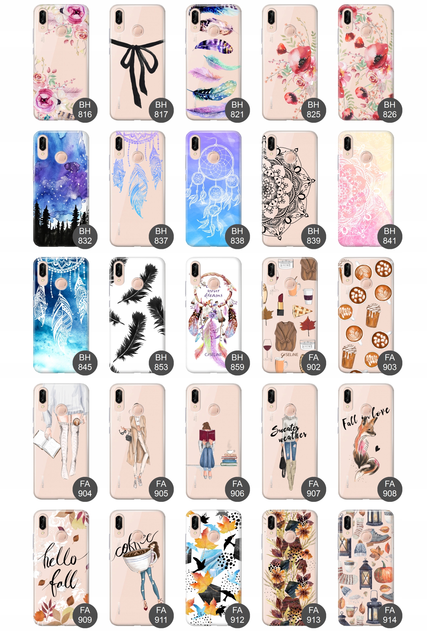 Etui do Huawei P20 LITE case guma wzory