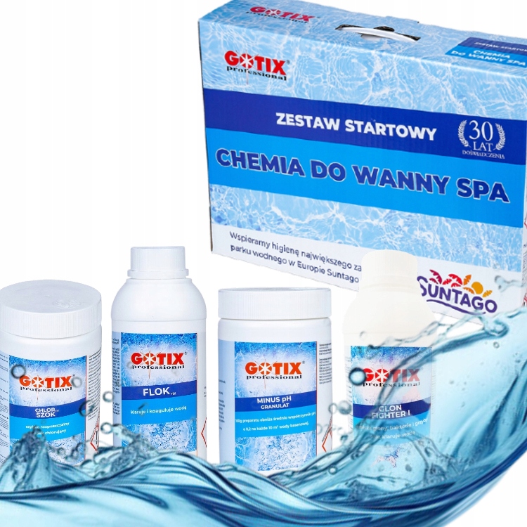 Gotix Zestaw startowy Chemia do basenu 5 produktów Jacuzzi Wanny Spa