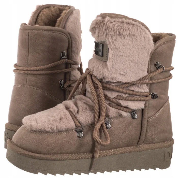Dámské boty Sněhule D.Franklin Nordic Fur Taupe DFSH370022 Béžové