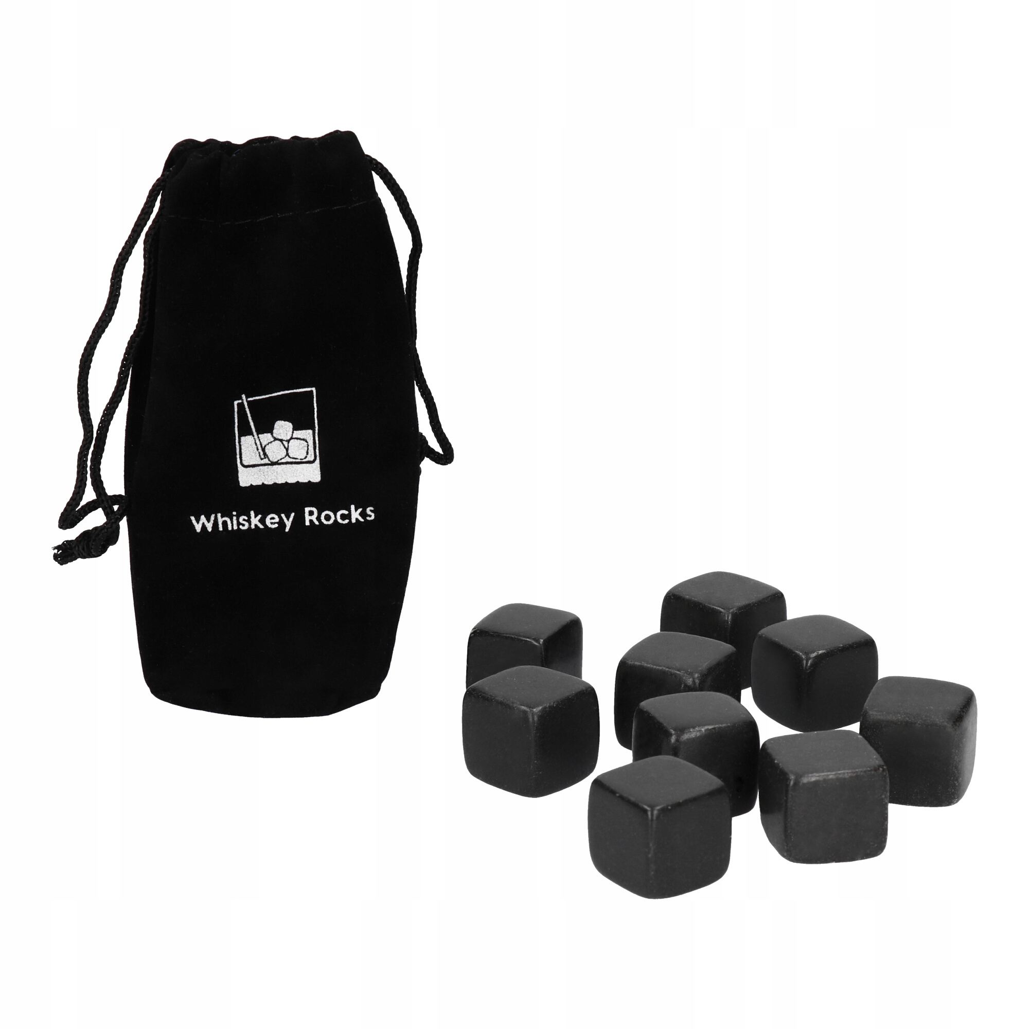 

Kamienie lodowe z bazaltu-9 szt w woreczku(czarne)