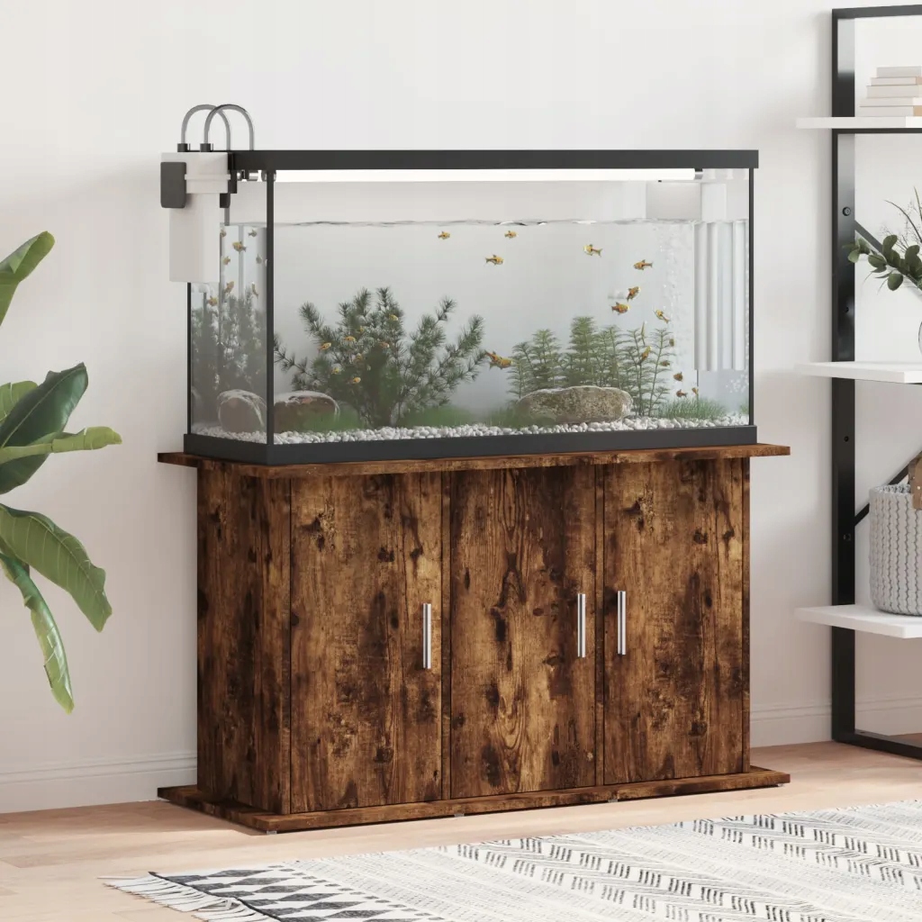 Stojan na akvárium kouřový dub 101x41x58 cm kompozitní dřevo Hnědá 833636