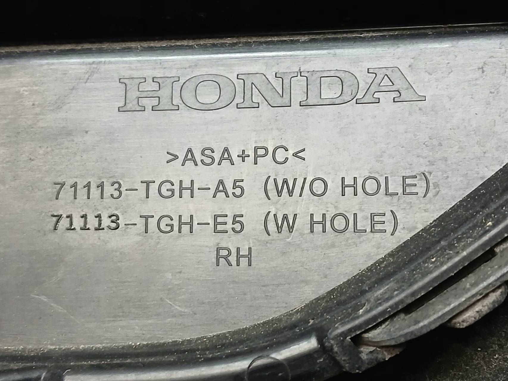 bumper front grid right left HONDA CIVIC X LIFT 19- TYPE R 71113TGHA5
