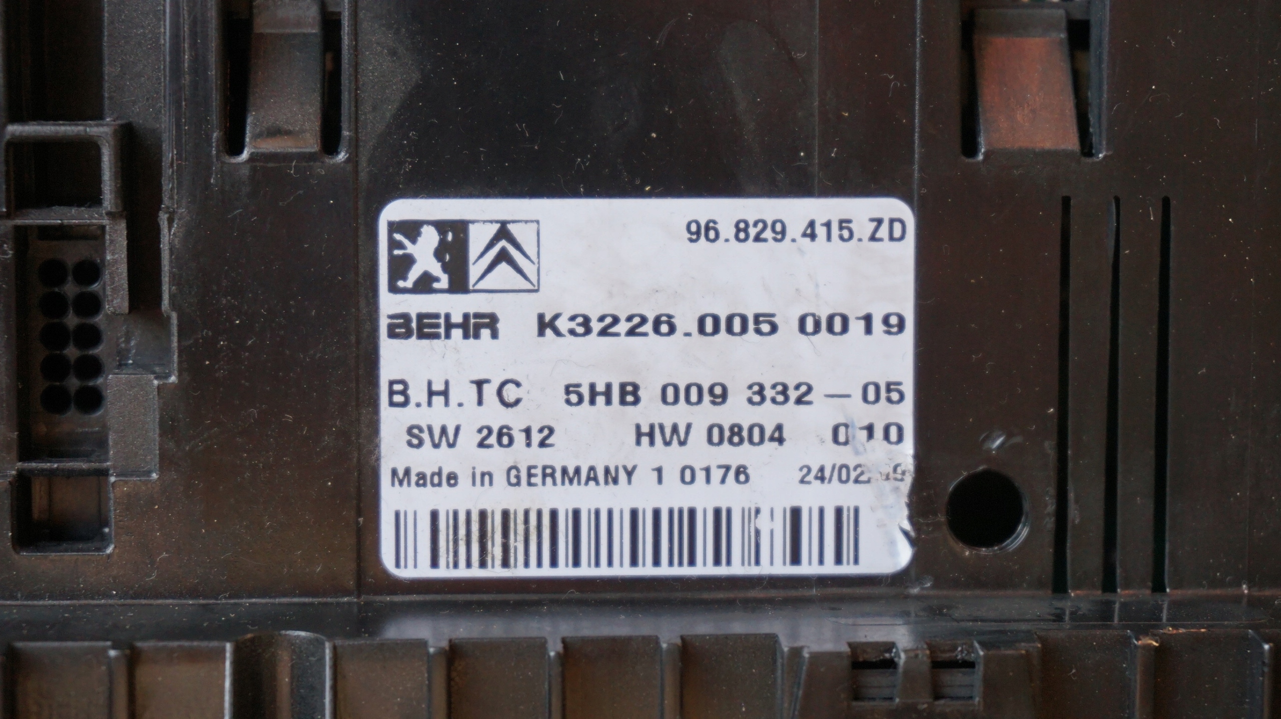 Unite commande clima 96829415ZD RADIO 9664513277 Châssis CITROEN C5 2009