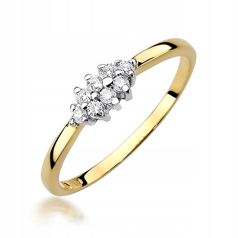 Zlatý prstýnek 585 s 0.12 ct diamanty na zásnuby, šperky pro ni