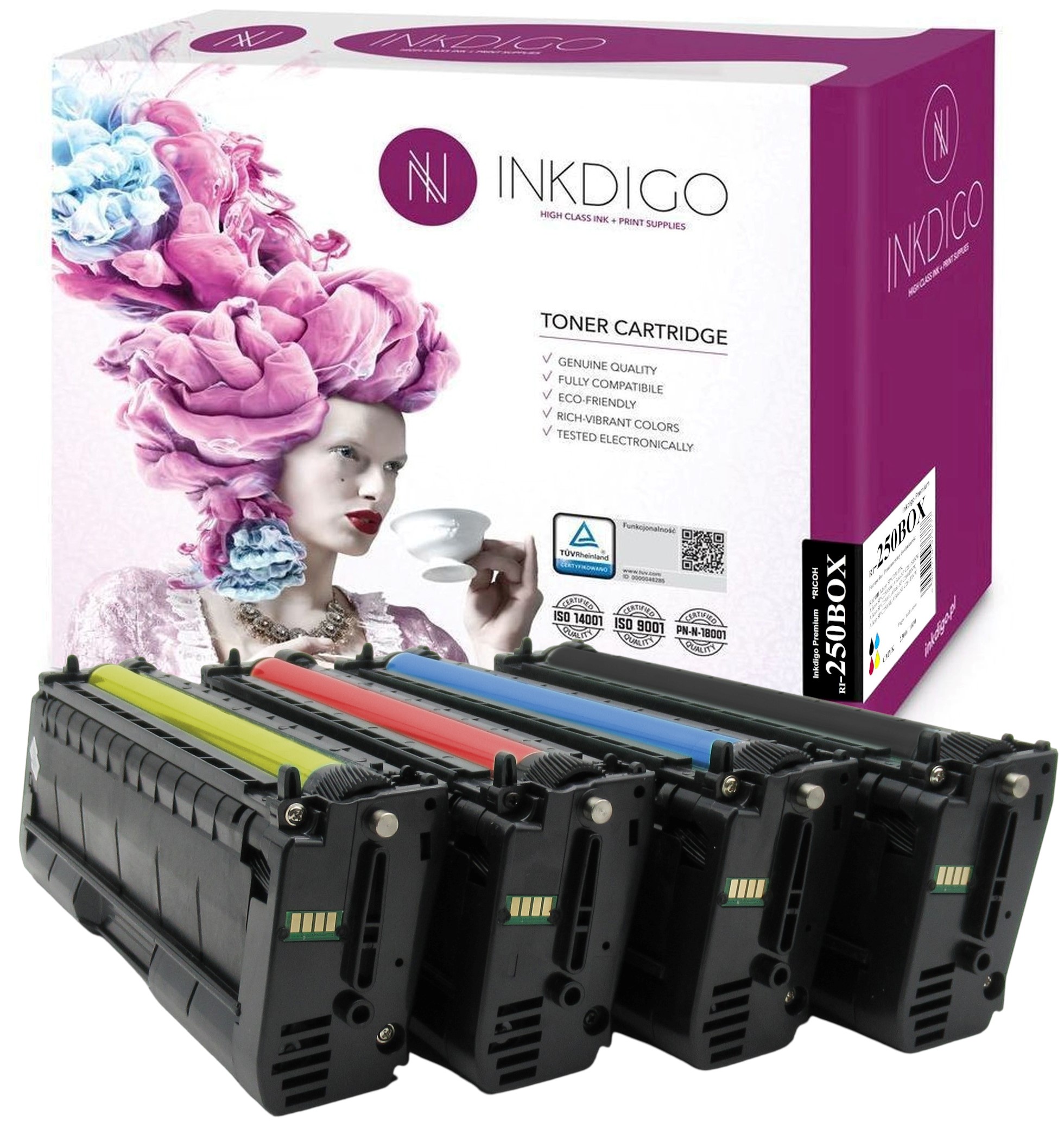 4x náhradní toner pro Ricoh Aficio Spc 250 260 261