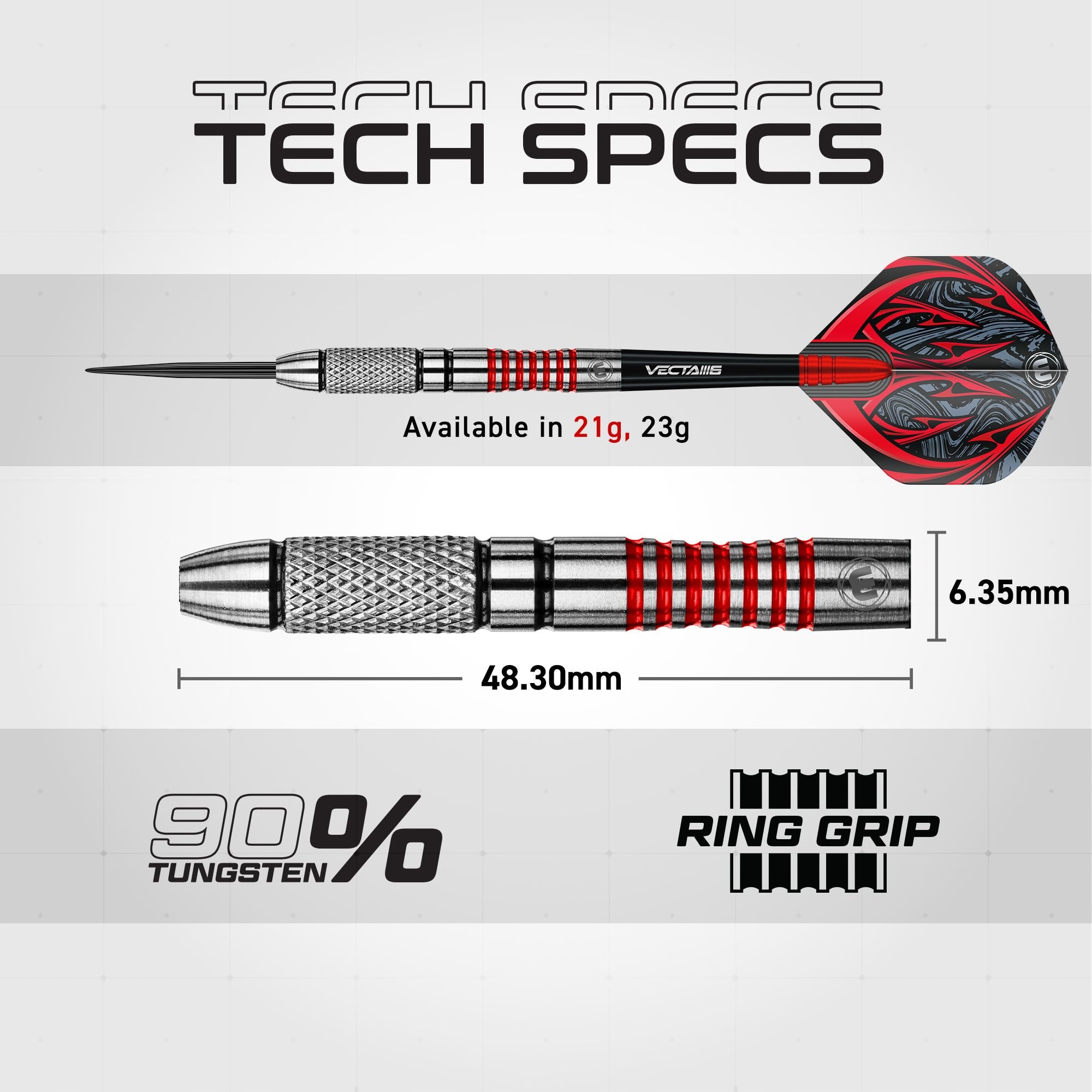 WINMAU Lotki Darts Navigator 21g 90% Wolfram Zestaw z Piórkami i Shaftami — miniatura 4