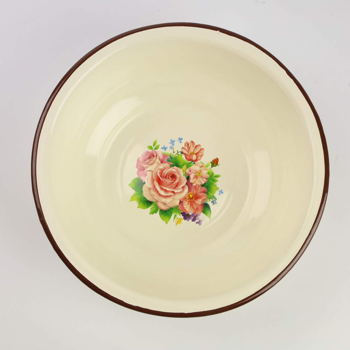 MISKA EMALIOWANA MISA 22 CM NA ZUPĘ OWOCE WARZYWA WZÓR KWIATY