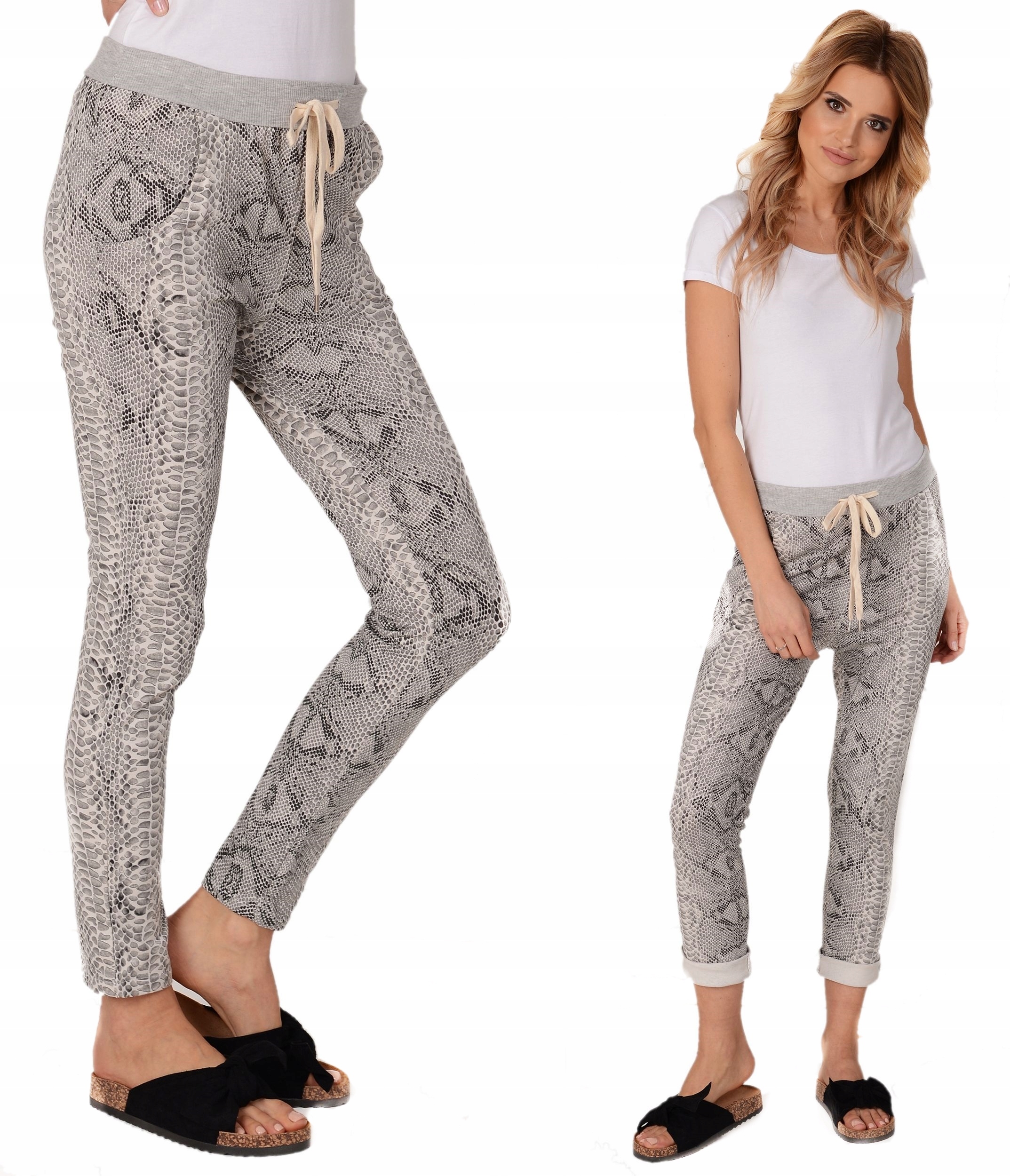 Włoskie SPODNIE Baggy dresowe