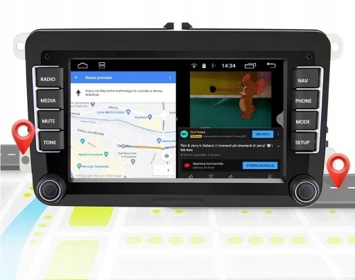 RADIO SAMOCHODOWE NAWIGACJA 2DIN RADIO VW PASSAT B6 B7 GOLF 5 V 6 VI PRO Komunikacja Bluetooth GPS Wi-Fi