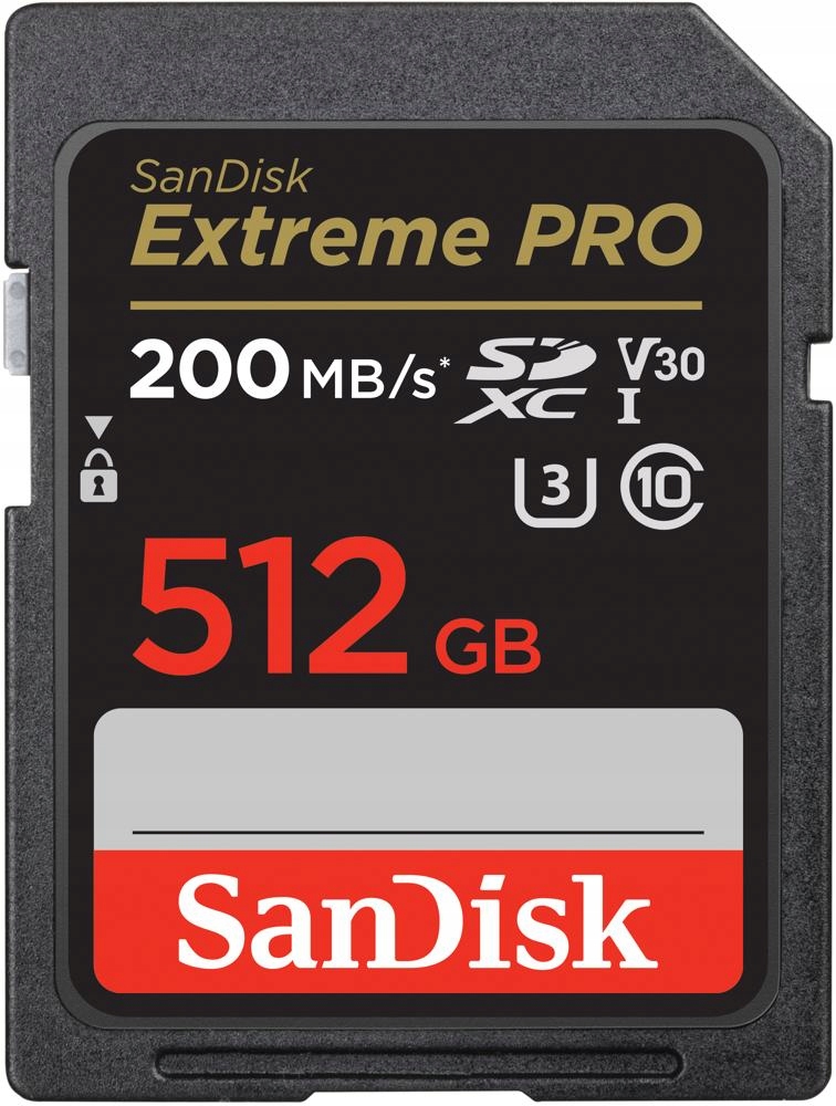 Karta Pamięci SANDISK EXTREME PRO 512GB SDXC 200MB/s V30 SDSDXXD-512G