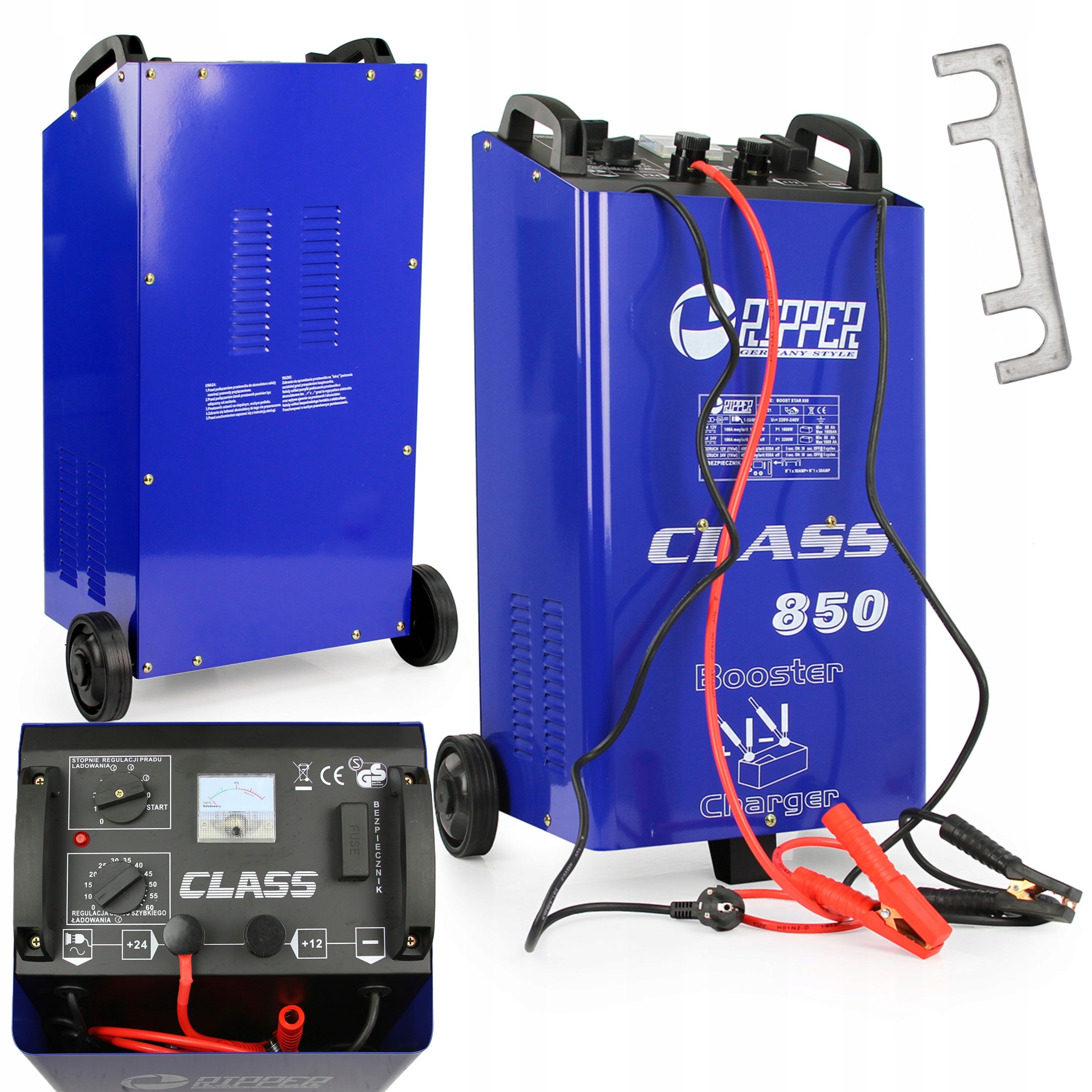 PROSTOWNIK SAMOCHODOWY Z ROZRUCHEM ROZRUCH START LCD 850 12V 24V 850A