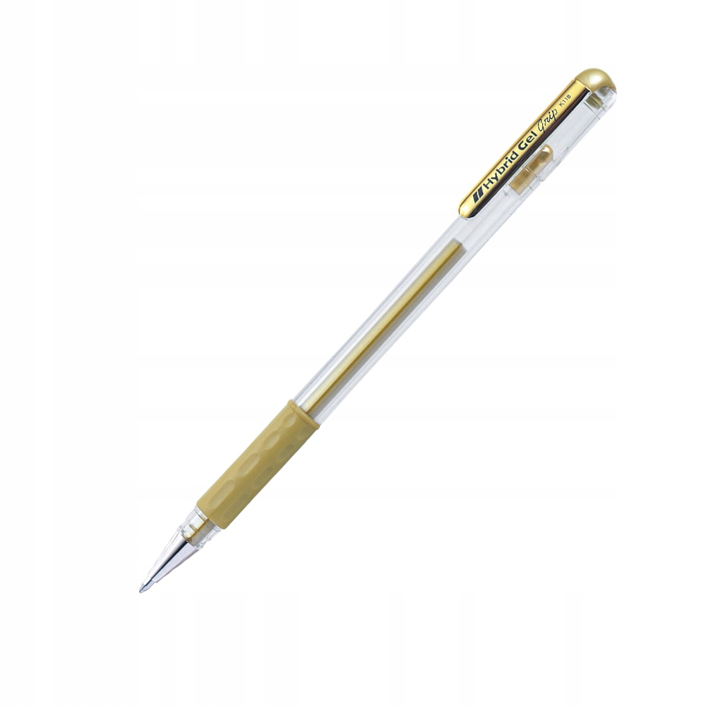

Długopis Żelowy-pentel Hybrid Gel Grip K118 Zloty