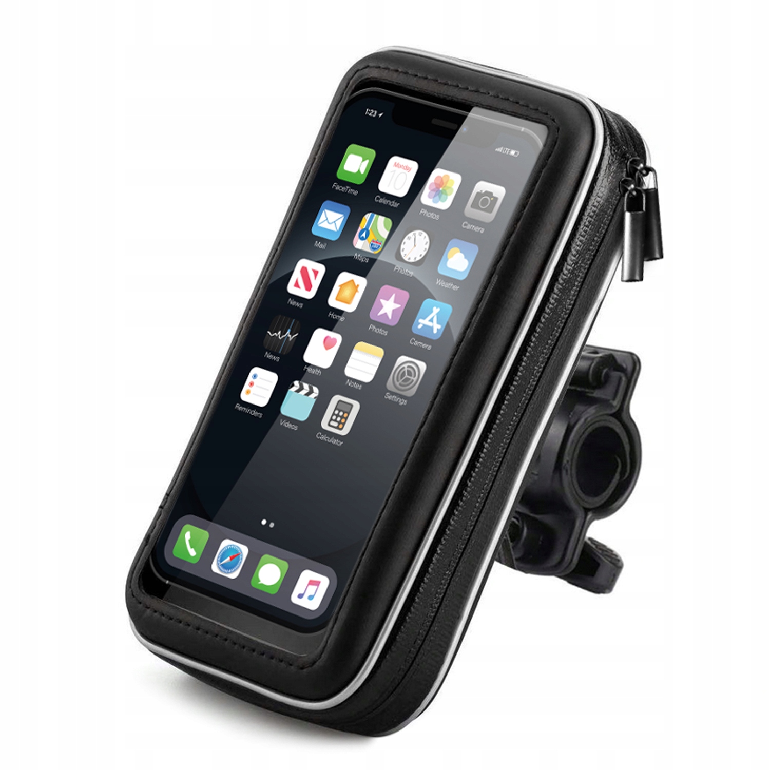 Etui na telefon z uchwytem na kierownicę rower, motocykl, hulajnoga czarne