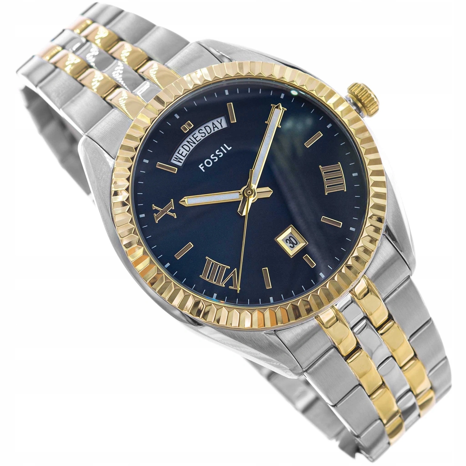 Pánské Hodinky Fossil FS6141 Stříbrno-zlaté Na Náramku Elegantní Datumovka