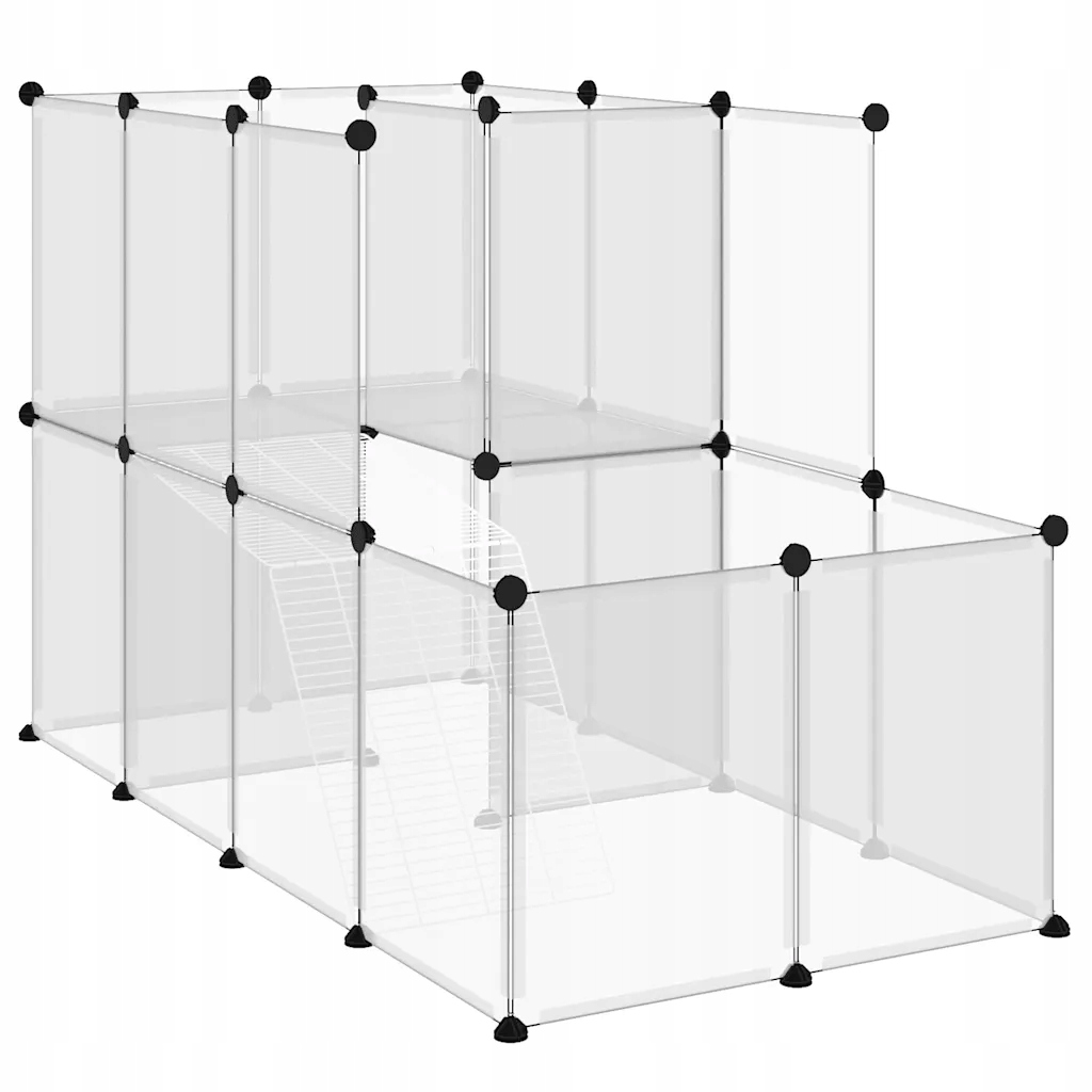 Levně Klec pro malá zvířata s Pp a ocelí, průhledná, 142 x 74 x 93 cm