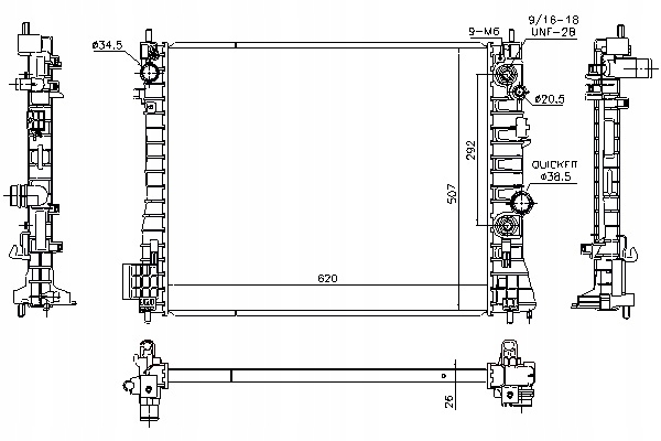 NISSENS CHŁODNICA SILNIKA WODY CHEVROLET TRAX OPEL MOKKA MOKKA X 1.7D