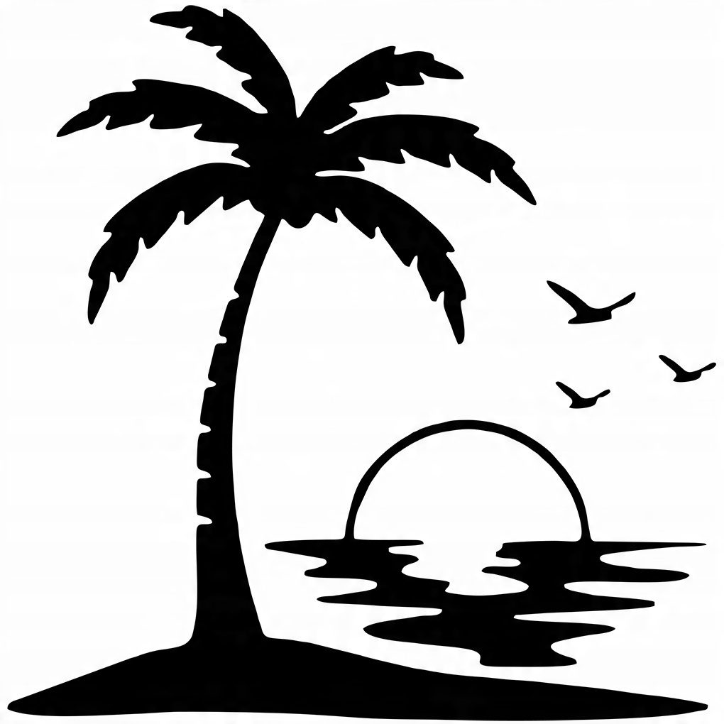 

Naklejka na auto Plaża Palma Słońce Beach 15x15