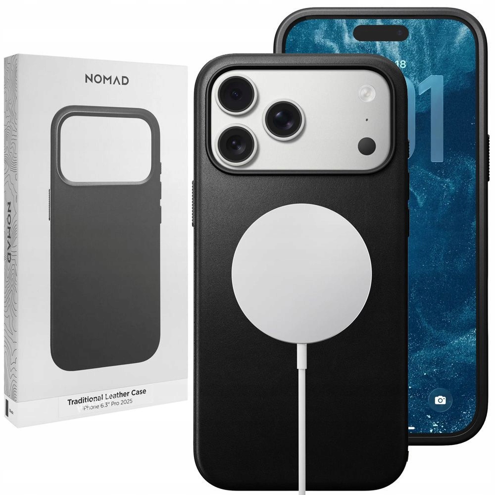 Nomad Leather case kryt puzdra iPhone 17 Pro s MagSafe, prírodná koža