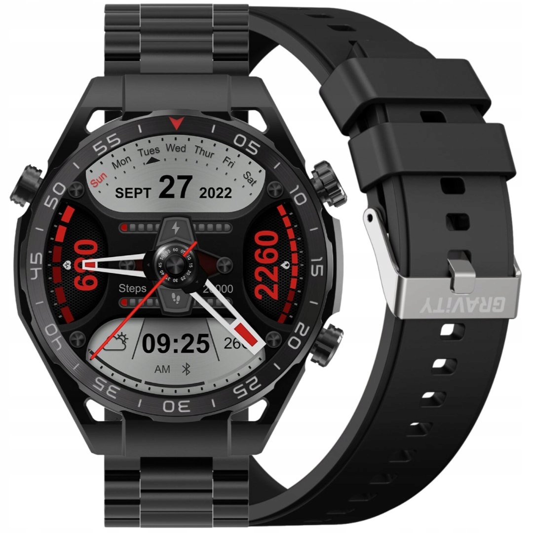 Smartwatch Męski Gravity GT13-1 Dodatkowy Pasek (sg028a)