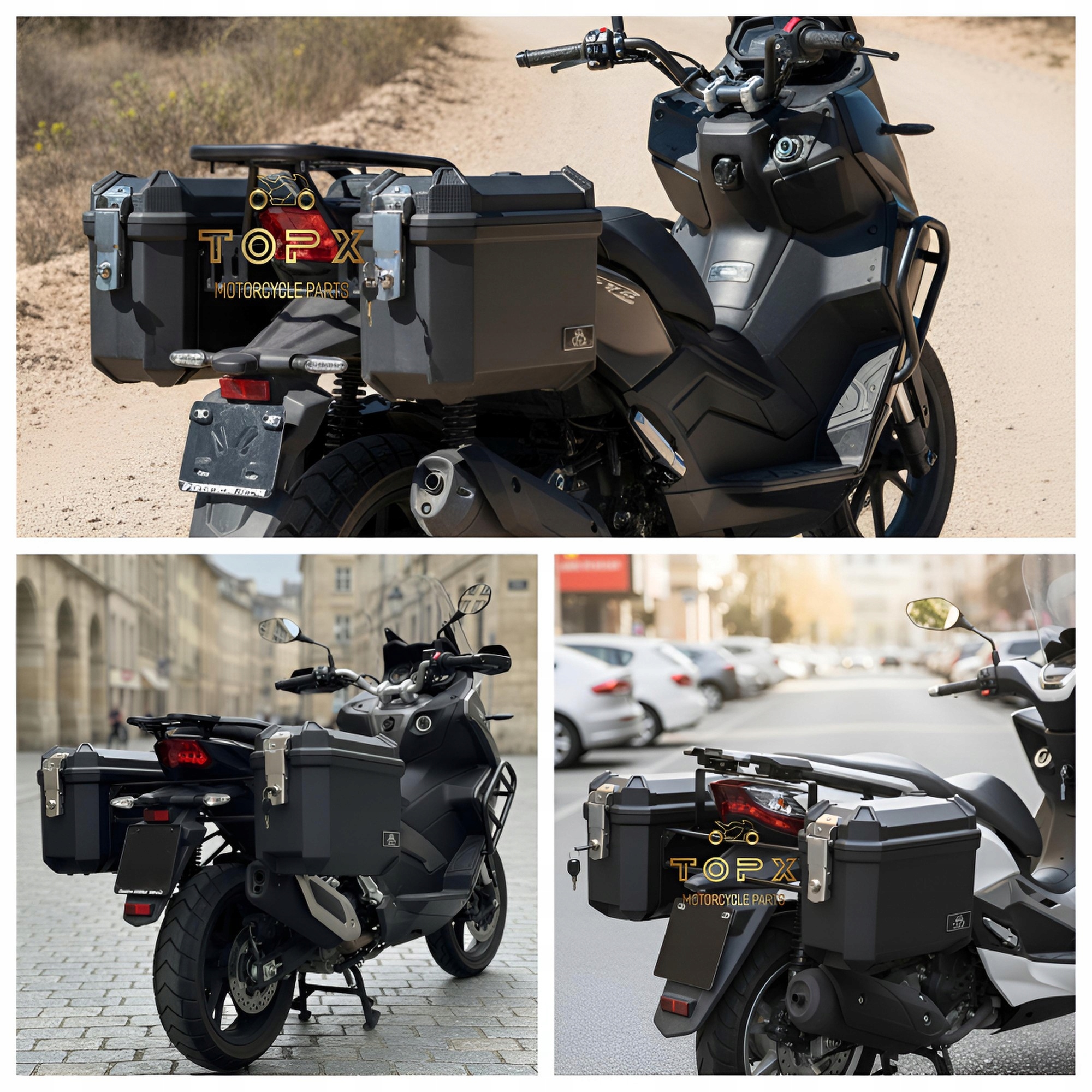 Motocyklové kufry 22L boční 2 kusy rámy polstrování Sada scoter