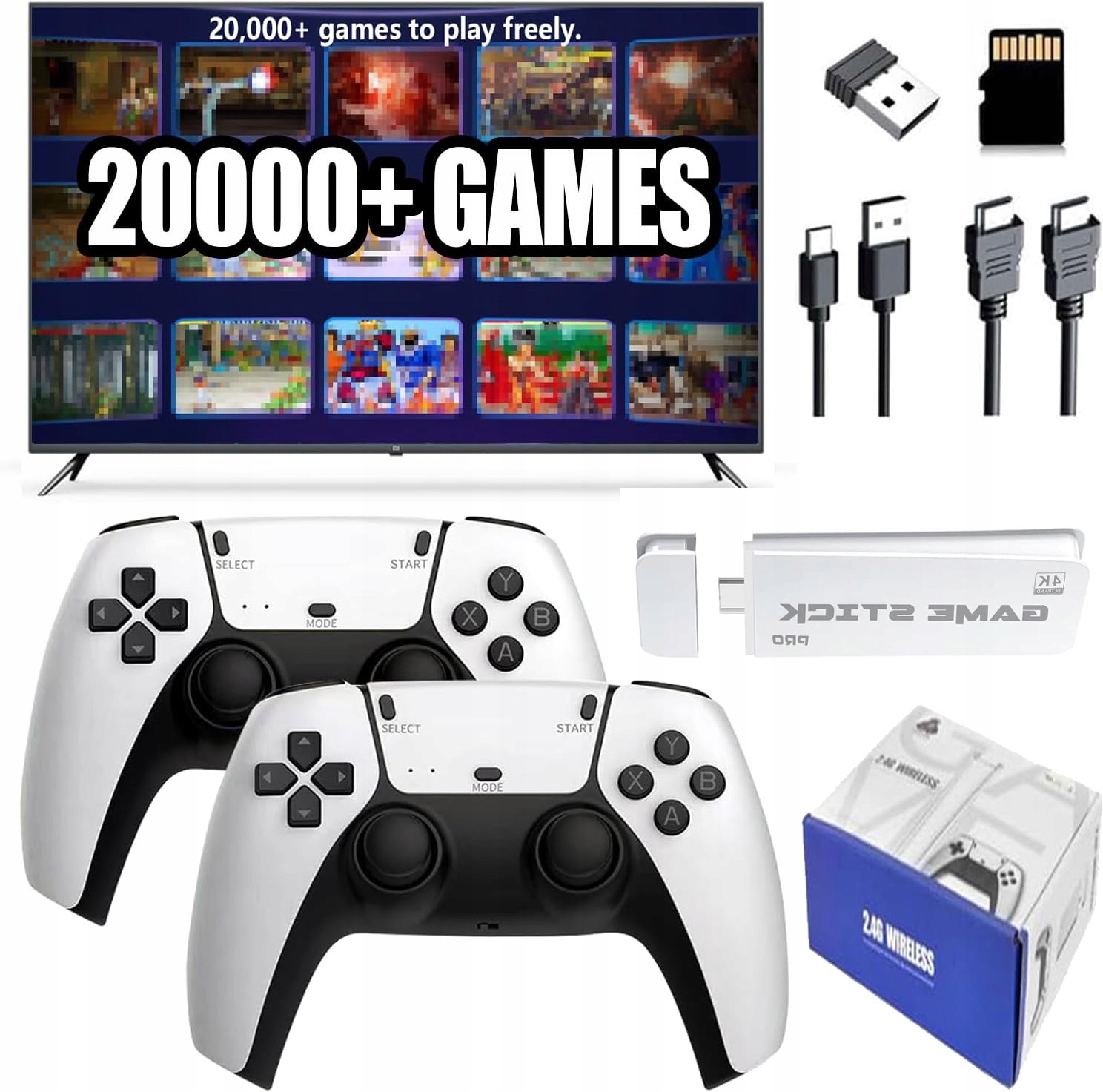 M15 Bezprzewodowa Konsola Do Gier Hd Arcade 20000 Gier 2 Kontrolery